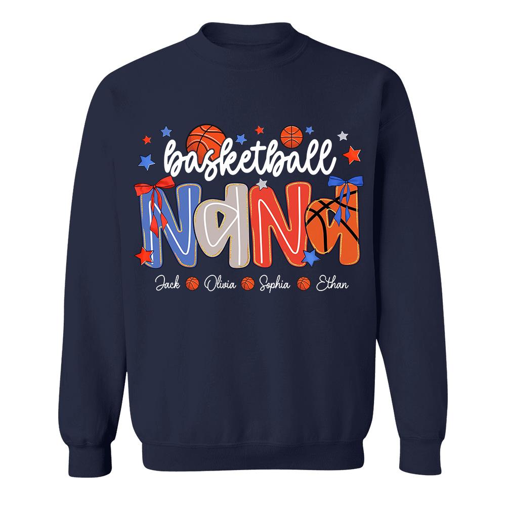 Personalized Basketball Mama Shirt, Custom Basketball Sports Grandma Nickname Shirt