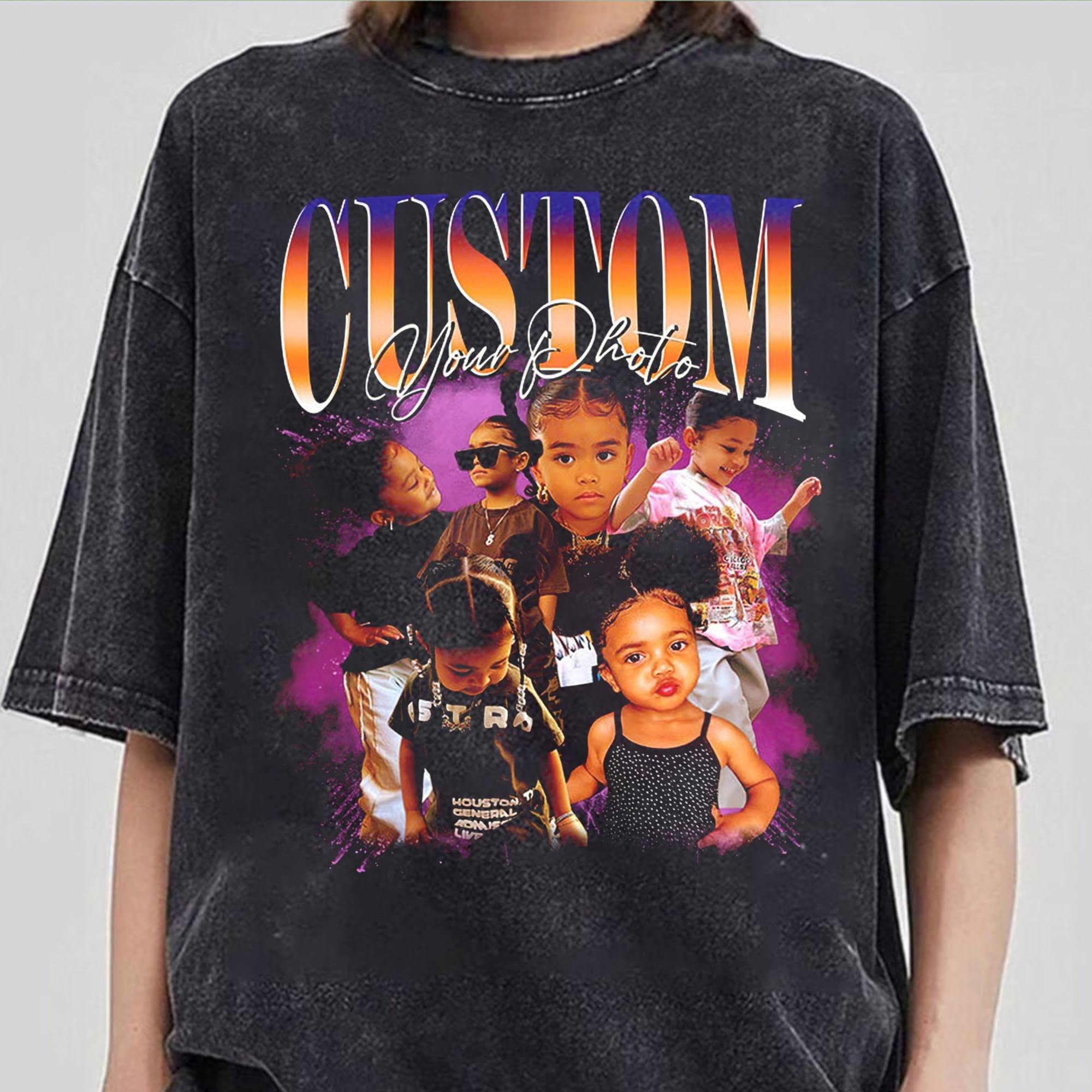 Personalized Bootleg Shirt, 90s Bootleg Shirt, Retro Bootleg, Custom Girlfriend Vintage Washed Shirt, Personalized Photo,Gift For Boyfriend