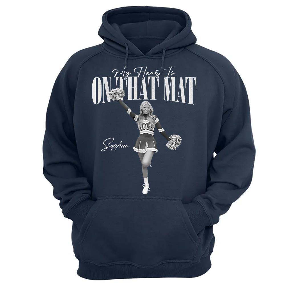 My Heart Is On That Mat- Washed Tee Retro Bootleg Shirt For Cheerleading Na02 Hv01