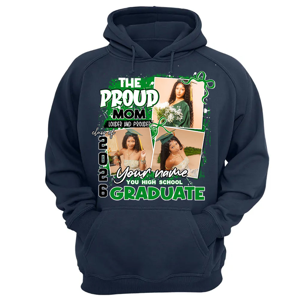 Personalized Proud Mom Graduation Shirt 2026 – Custom Photo, Name, School, Senior Graduate Gift Li29