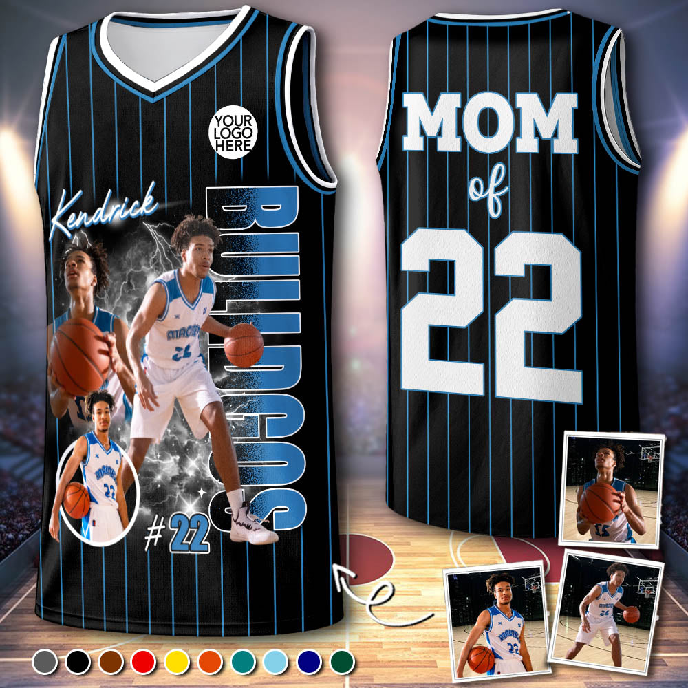 Custom Photo Basketball Player Basketball Jersey - Personalized Team Name School Name Basketball Jersey T1807