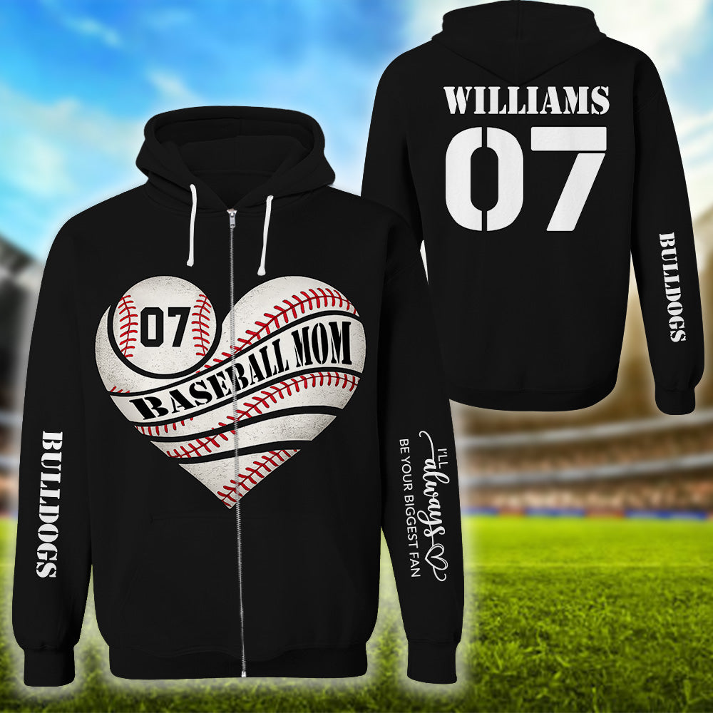 I'll Be Your Biggest Fan, Personalized Baseball Mom Shirt, Gift For Baseball Family, Baseball Lovers A2110