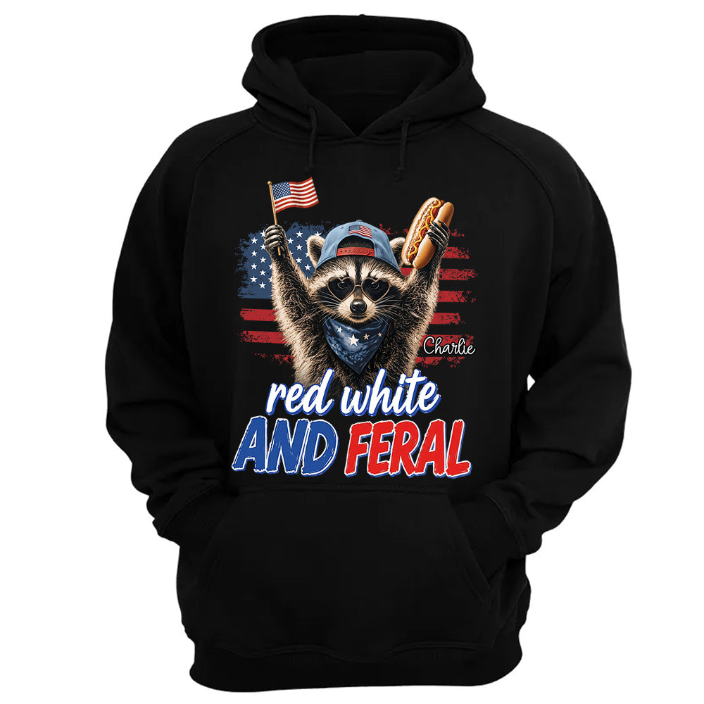 Red White And Patriotic Raccoon, Custom Photo Pet Dog Cat & Raccoon Shirt, Funny USA Animal For 250 Years Of Freedom, July 4th Gift MI209 VH01