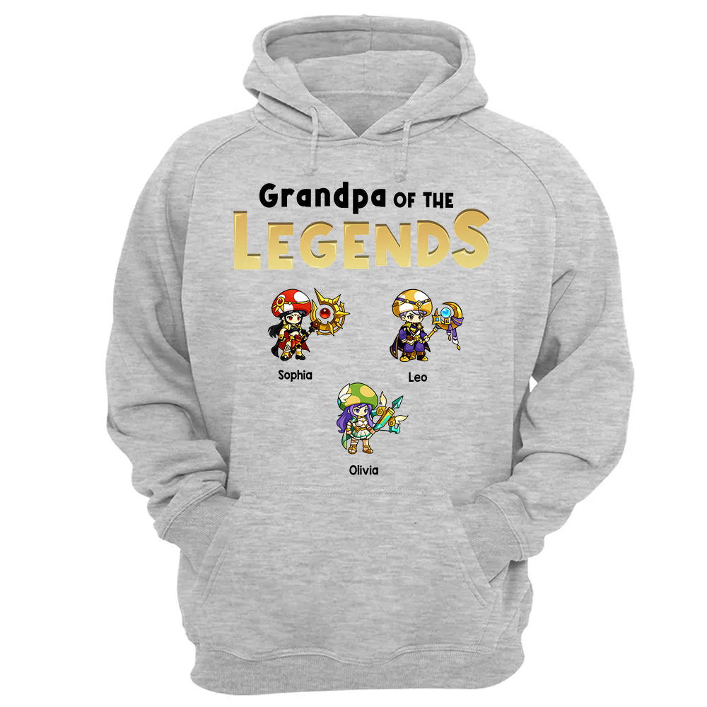 Personalized Father of the Legends Shirt, Custom Gamer Dad Tee With Kids Names, RPG Character Father's Day Gift From Kids, Gaming Papa TH23