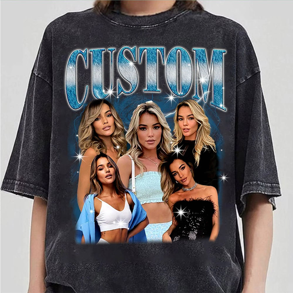 Comfort Colors Bootleg Shirts, Custom Your Own Photos, Shirt With Girlfriend Face, Custom Image Shirt,Custom Photo Vintage Graphic 90s Shirt