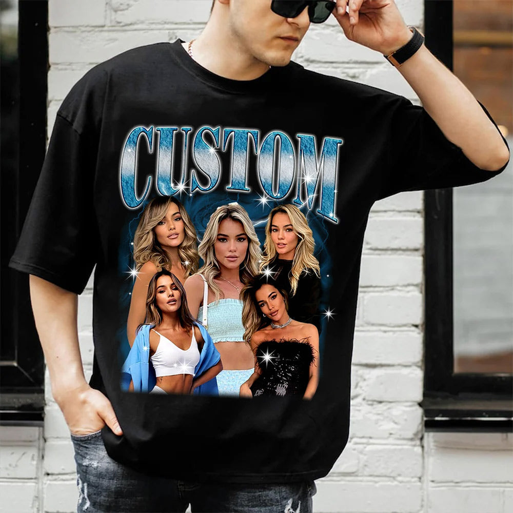 Comfort Colors Bootleg Shirts, Custom Your Own Photos, Shirt With Girlfriend Face, Custom Image Shirt,Custom Photo Vintage Graphic 90s Shirt