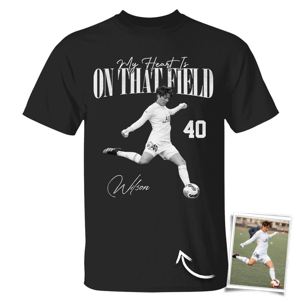 My Heart Is On That Field- Washed Tee Retro Bootleg Shirt For Soccer Vr3 Na02 Hv01
