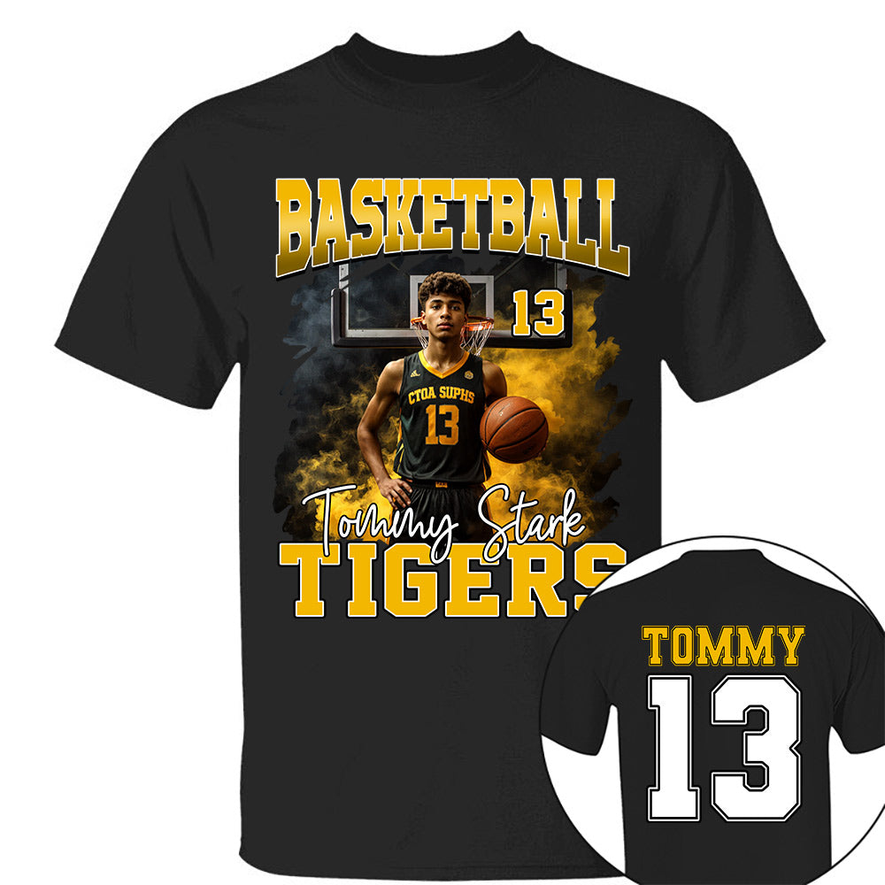 Personalized Basketball Shirt, Custom Photo And Team Name For Basketball Mom Sport Family T1807 Li29