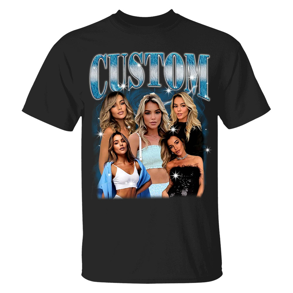 Comfort Colors Bootleg Shirts, Custom Your Own Photos, Shirt With Girlfriend Face, Custom Image Shirt,Custom Photo Vintage Graphic 90s Shirt