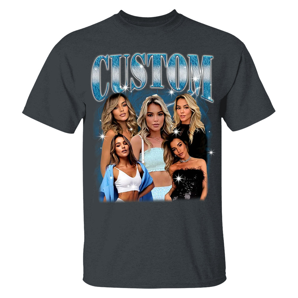 Comfort Colors Bootleg Shirts, Custom Your Own Photos, Shirt With Girlfriend Face, Custom Image Shirt,Custom Photo Vintage Graphic 90s Shirt