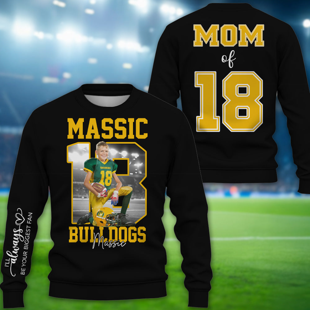 Personalized Football Shirt Custom Your Photo Gift For Football Mom Grandma Sport Family T1807