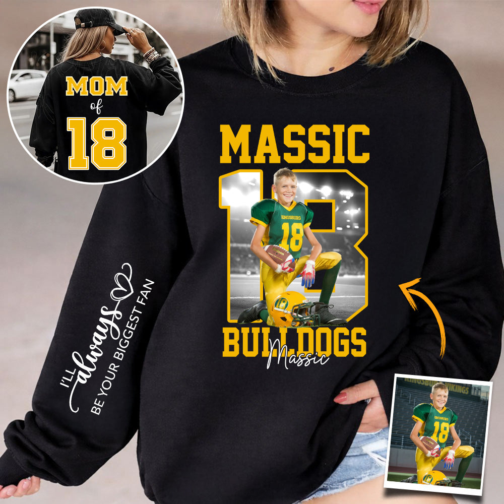Personalized Football Shirt Custom Your Photo Gift For Football Mom Grandma Sport Family T1807