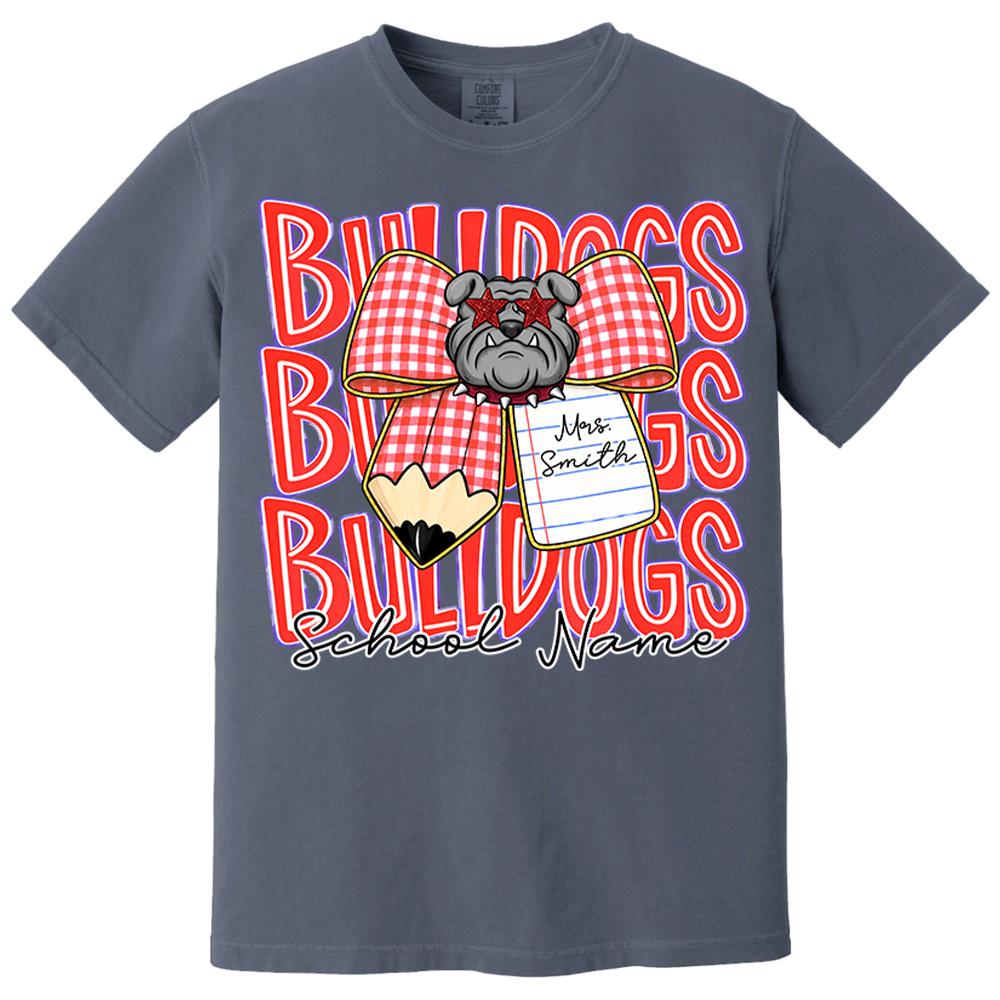 Gingham Pencil Bow, Personalized School Spirit Retro School Mascot, Gift For Teacher Student Sport Lovers MI209 Nh00