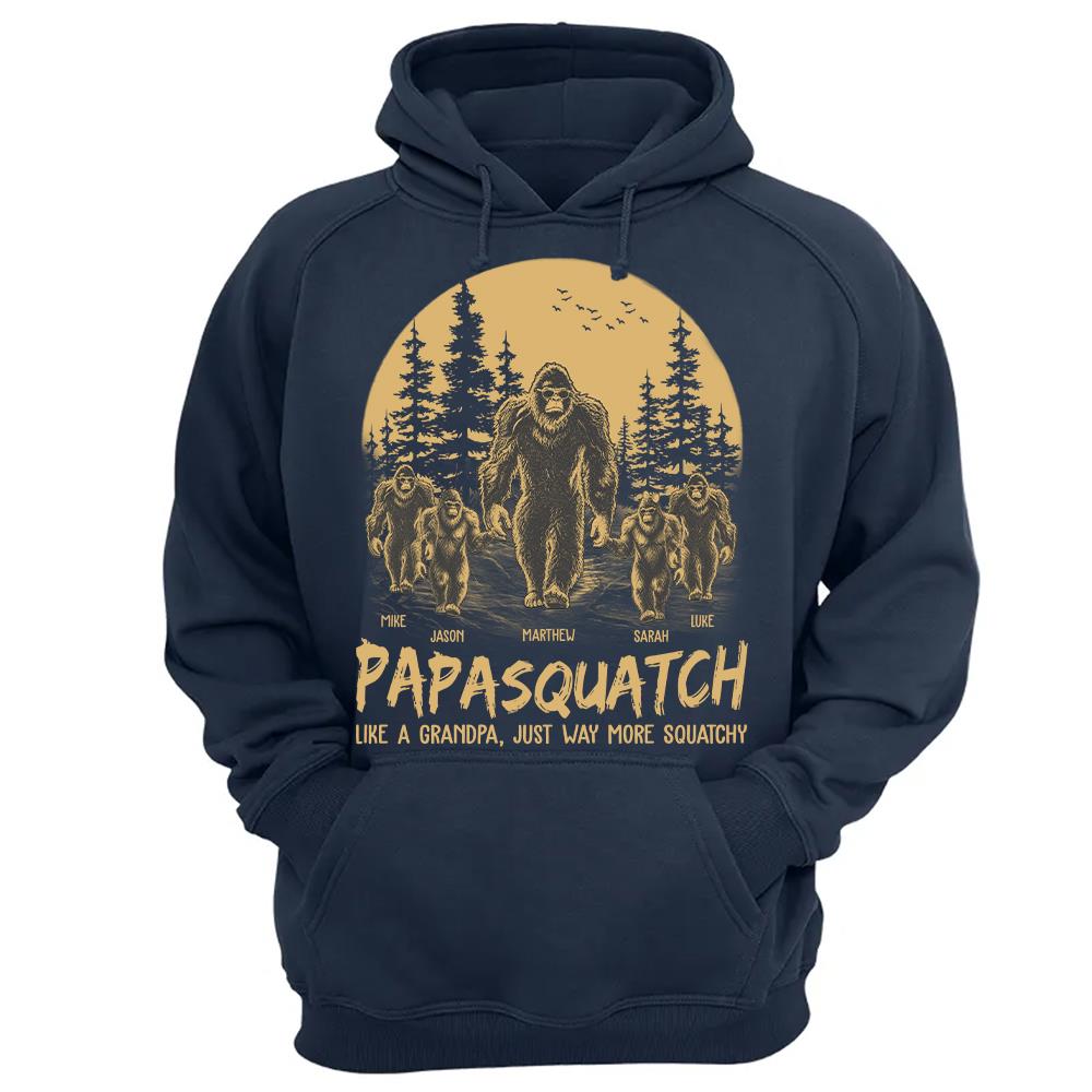 Personalized Papasquatch, Like A Grandpa, Just Way More Squatchy T-Shirt Father Day Gifts for Dad Funny Papa Tshirt Cool Daddy Bigfoot Tee