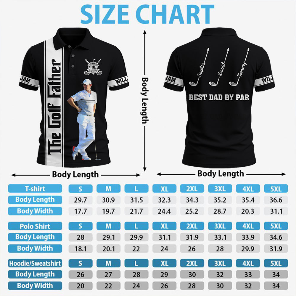 The Golf Father Best Dad By Par - Personalized Shirt - Gift For Dad, Grandpa, Golf Lovers T1807 Pt99