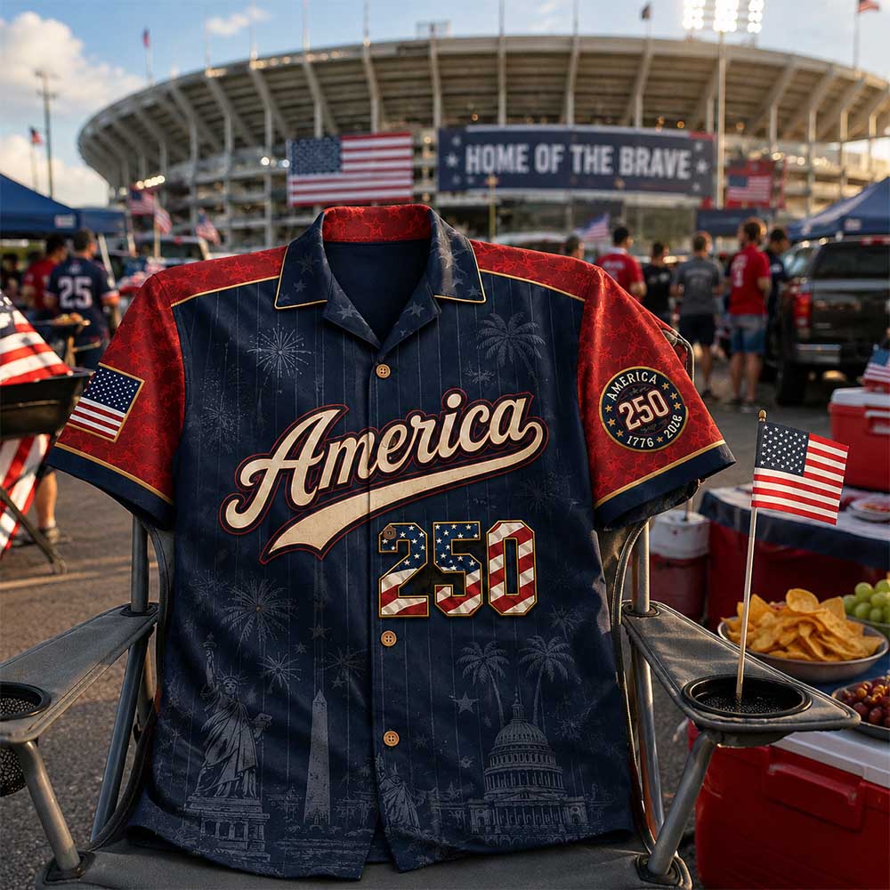 Personalized America 250 Hawaiian Shirt, Custom Name Number USA 1776 2026 Hawaiian Shirt, Patriotic Liberty Bell Shirt, 4th of July Gift Pt99