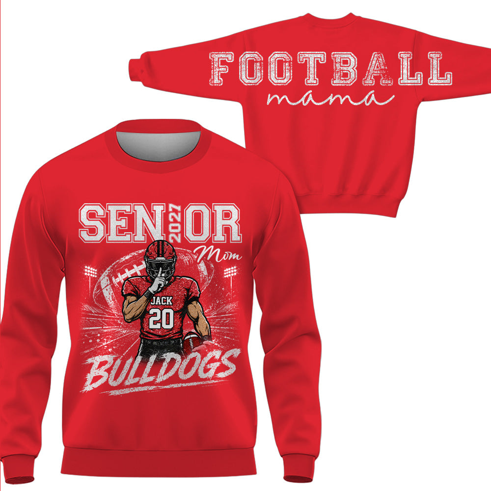 Personalized I'll Always Be Your Biggest Fan, Custom Large Back Graphic And Player Name & Number, Gift For Football Mom Family MI209 VH01