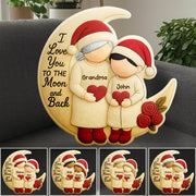 Custom Grandma Grandkids on Moon Ugly Plush Pillow, Grandma Christmas Keepsake, Heartfelt Christmas Gift from Grandkids Nh00