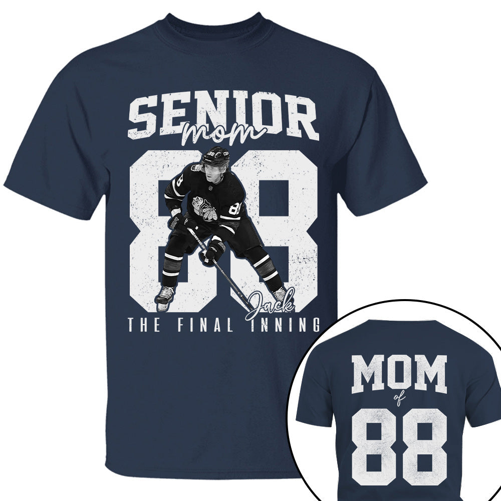 Senior Ice Hockey Mom Shirt, The Final Inning, Custom Photo Player Ice Hockey Mom Shirt, Senior Ice Hockey Mom Gift T1807