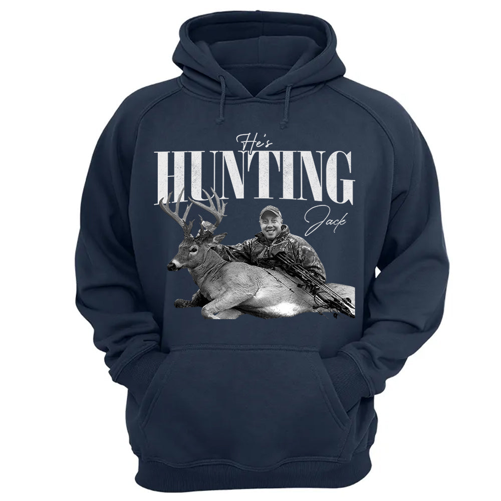 He's Hunting - Washed Tee Retro Bootleg Shirt For Hunting T1807