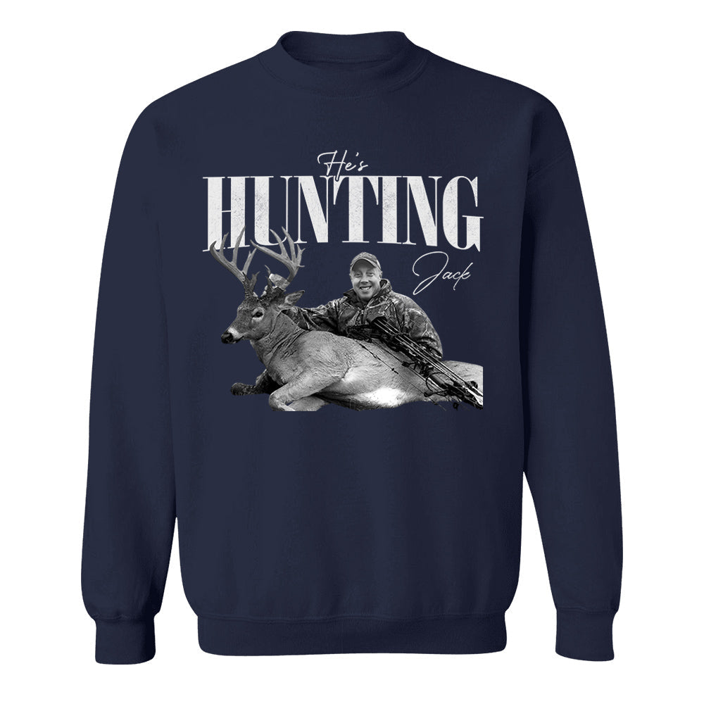 He's Hunting - Washed Tee Retro Bootleg Shirt For Hunting T1807