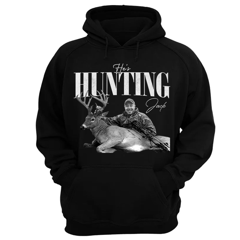 He's Hunting - Washed Tee Retro Bootleg Shirt For Hunting T1807