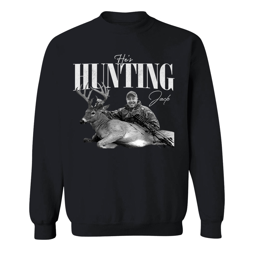 He's Hunting - Washed Tee Retro Bootleg Shirt For Hunting T1807