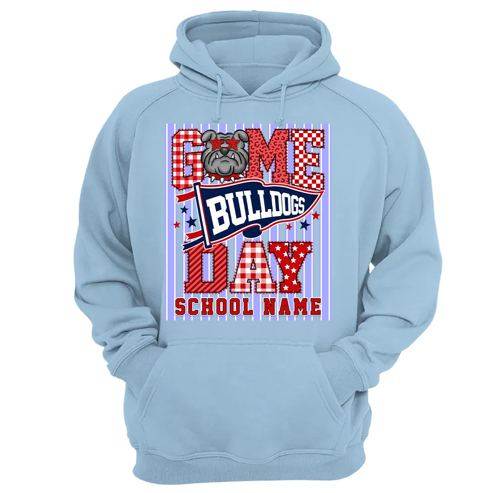 Custom School Name Mascot Striped, Back To Shool Shirt L0411 Hv01