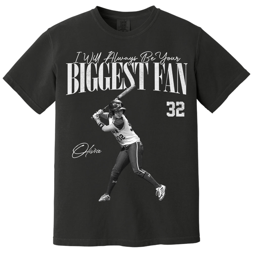 I'll Always Be Your Biggest Fan - Washed Tee Retro Bootleg Shirt For Softball Players T1807 Li29