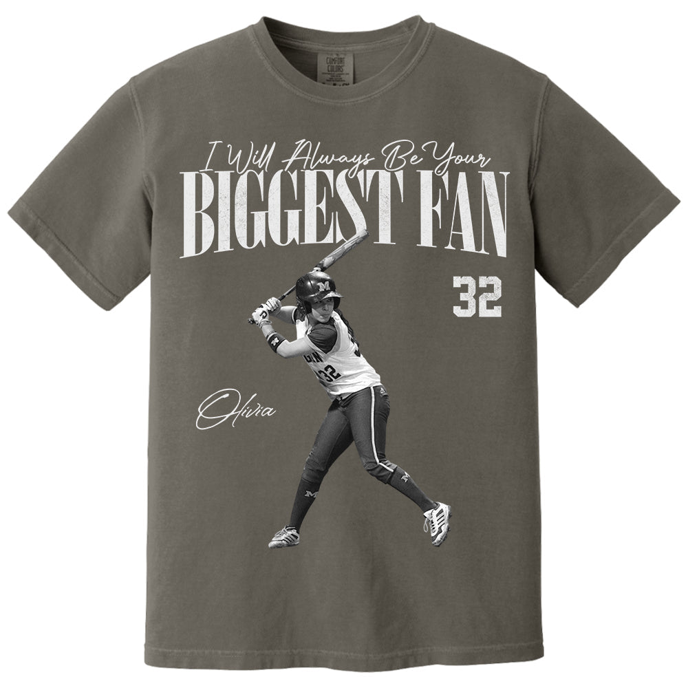 I'll Always Be Your Biggest Fan - Washed Tee Retro Bootleg Shirt For Softball Players T1807 Li29