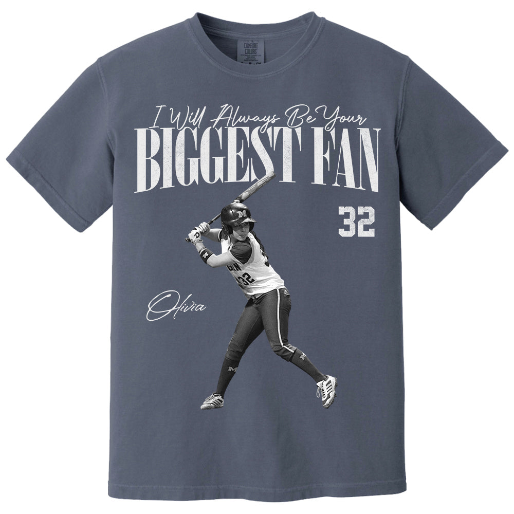 I'll Always Be Your Biggest Fan - Washed Tee Retro Bootleg Shirt For Softball Players T1807 Li29