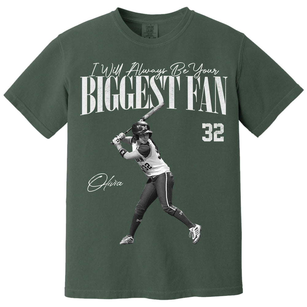 I'll Always Be Your Biggest Fan - Washed Tee Retro Bootleg Shirt For Softball Players T1807 Li29