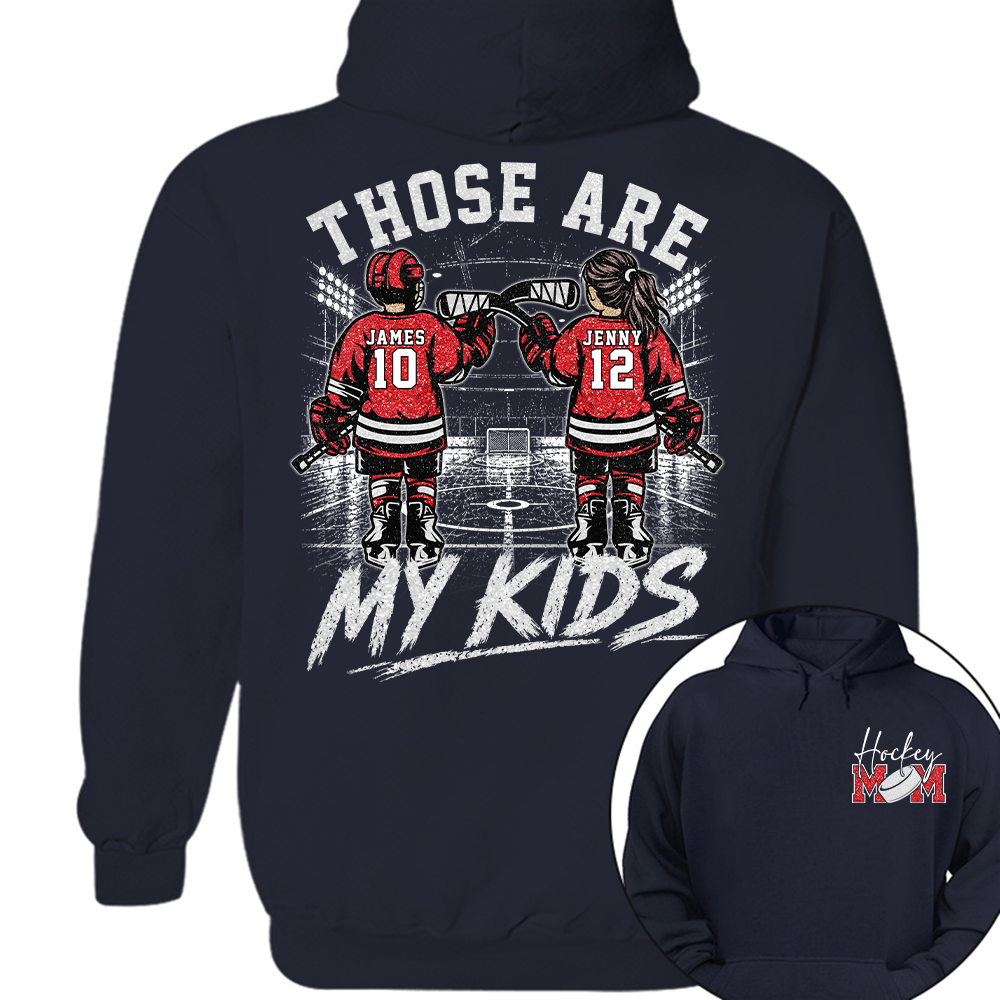 Personalized  Ice Hockey Mom Shirt, Custom Those Are My Boys T-Shirt, Team Name & Player Number Tee, Ice Hockey Mom Gift Na02 Hv01