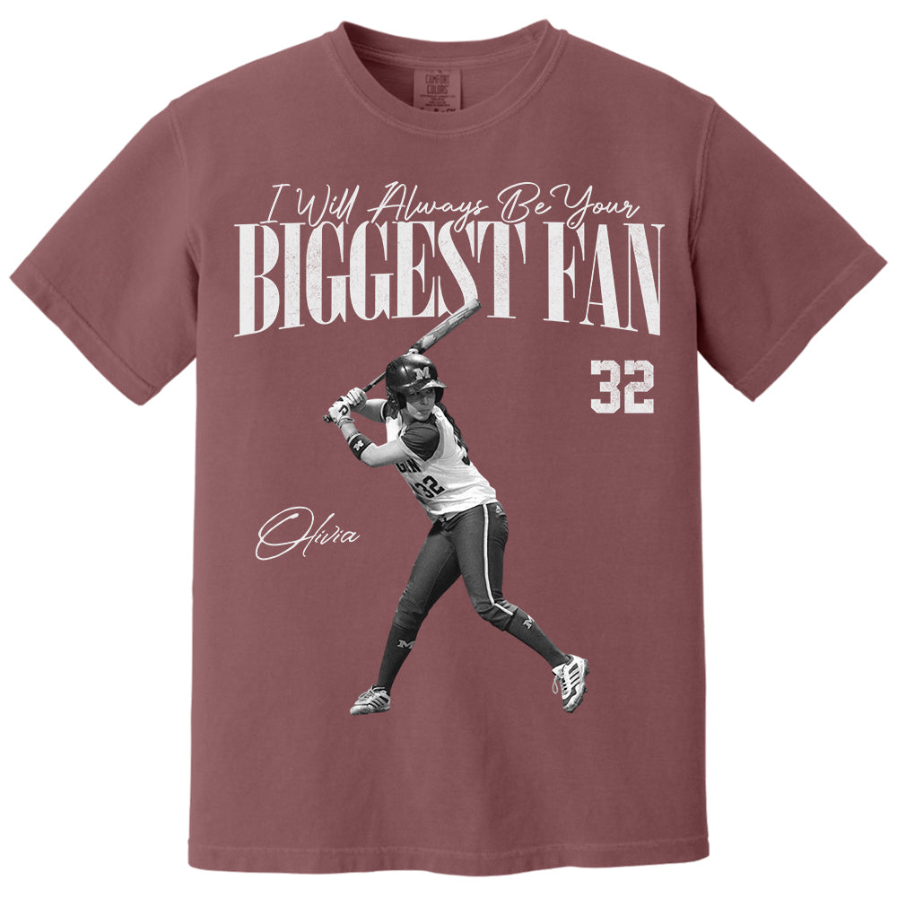 I'll Always Be Your Biggest Fan - Washed Tee Retro Bootleg Shirt For Softball Players T1807 Li29