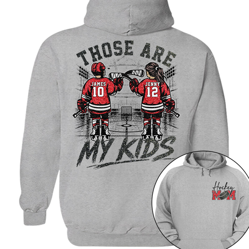 Personalized  Ice Hockey Mom Shirt, Custom Those Are My Boys T-Shirt, Team Name & Player Number Tee, Ice Hockey Mom Gift Na02 Hv01
