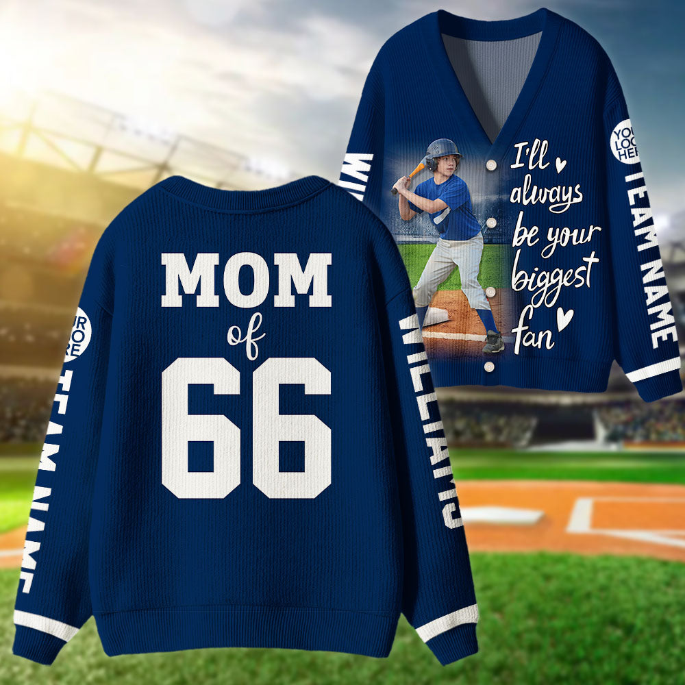 Custom Photo Baseball Game Day Baseball Ugly Cardigan Gift For Baseball Lovers - Personalized Gift For Baseball Players Tu24 Pt99