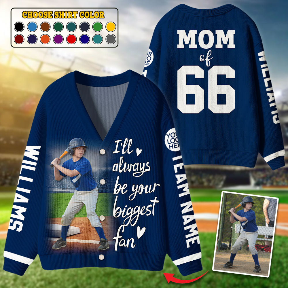 Custom Photo Baseball Game Day Baseball Ugly Cardigan Gift For Baseball Lovers - Personalized Gift For Baseball Players Tu24 Pt99