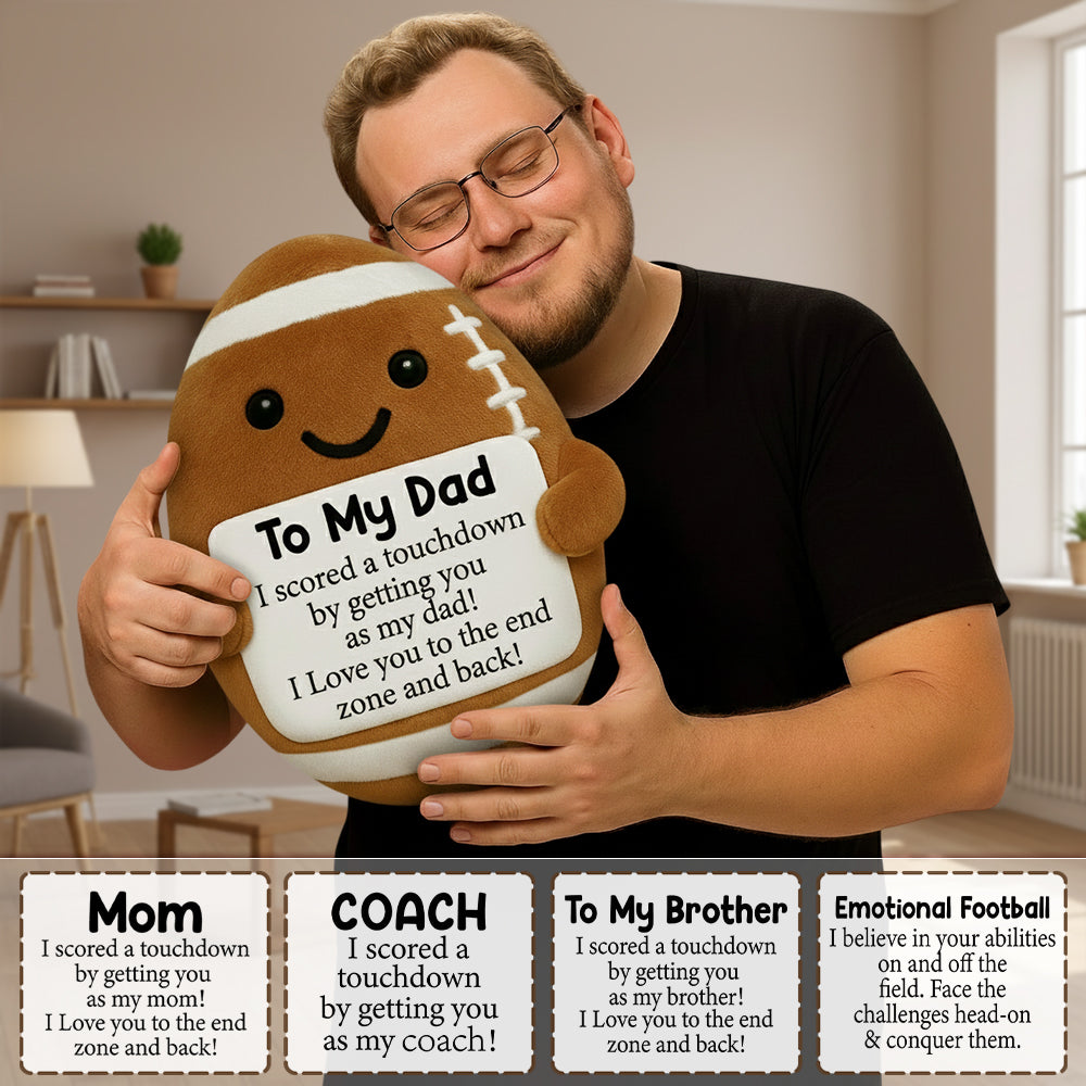 Personalized Positive Ugly Plush Pillow Dad Gifts from Daughter Son Wife, Dad Christmas Birthday Gift, Funny Cute Small Gifts for Dads, I Love You Girl Papa Gift Idea, Unique Pillow for Step-Dads Football Hv01