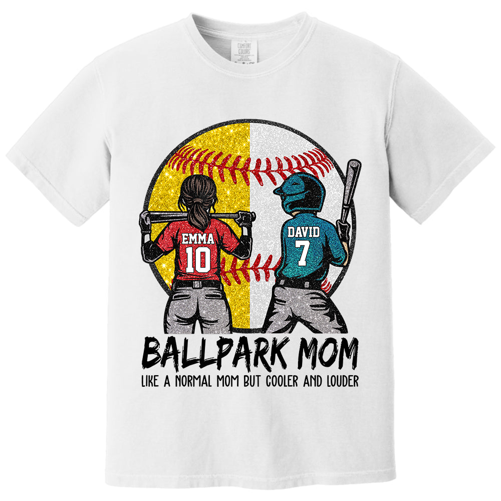 Personalized Baseball Softball Mom Ballpark Mom Shirt Like A Normal Mom But Cooler And Louder Gift For Sport Family T1807 T24