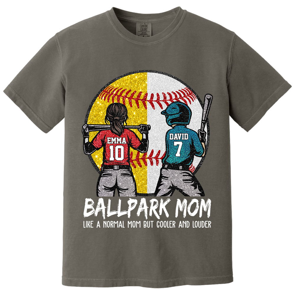 Personalized Baseball Softball Mom Ballpark Mom Shirt Like A Normal Mom But Cooler And Louder Gift For Sport Family T1807 T24