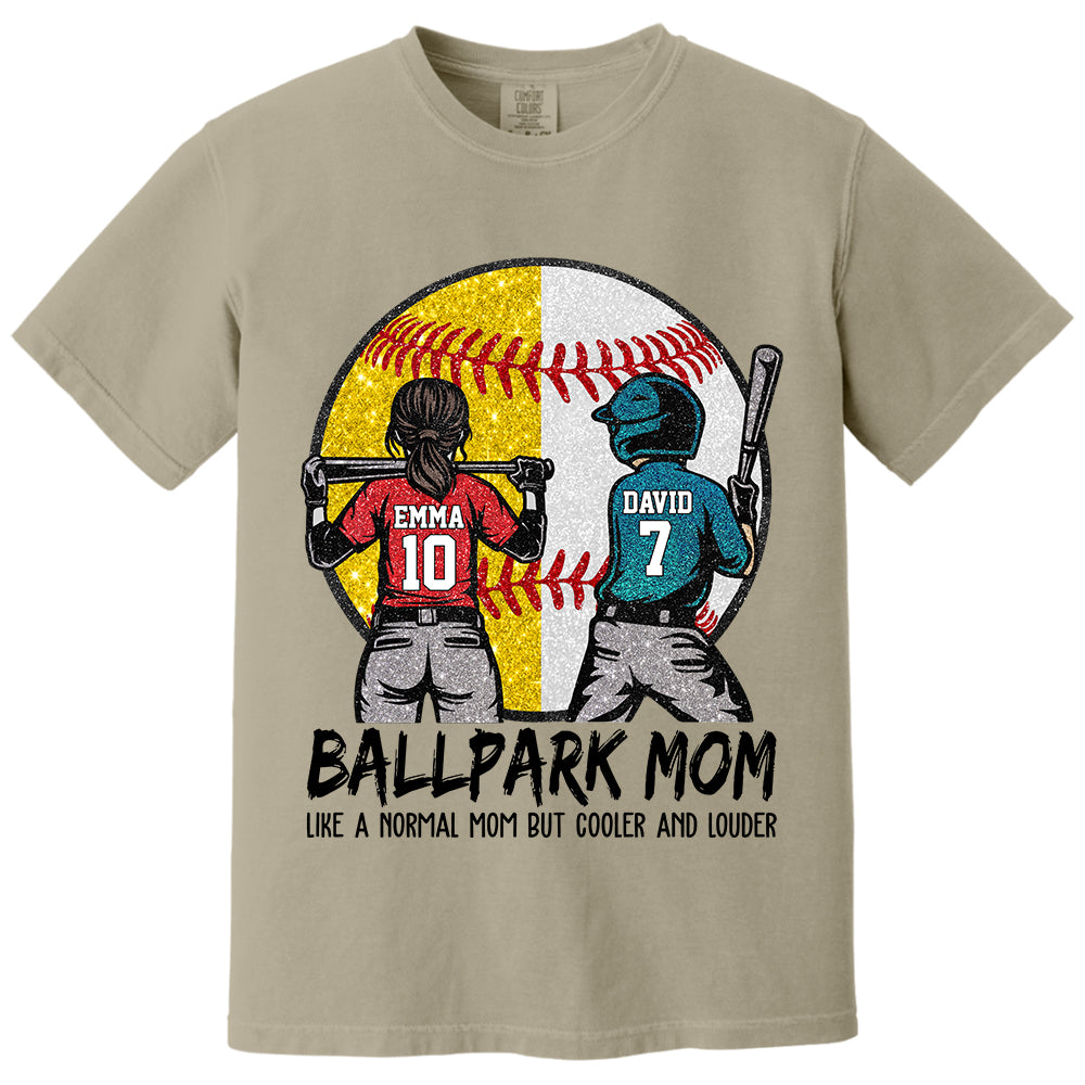 Personalized Baseball Softball Mom Ballpark Mom Shirt Like A Normal Mom But Cooler And Louder Gift For Sport Family T1807 T24
