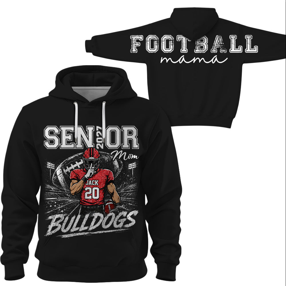 Personalized I'll Always Be Your Biggest Fan, Custom Large Back Graphic And Player Name & Number, Gift For Football Mom Family MI209 VH01