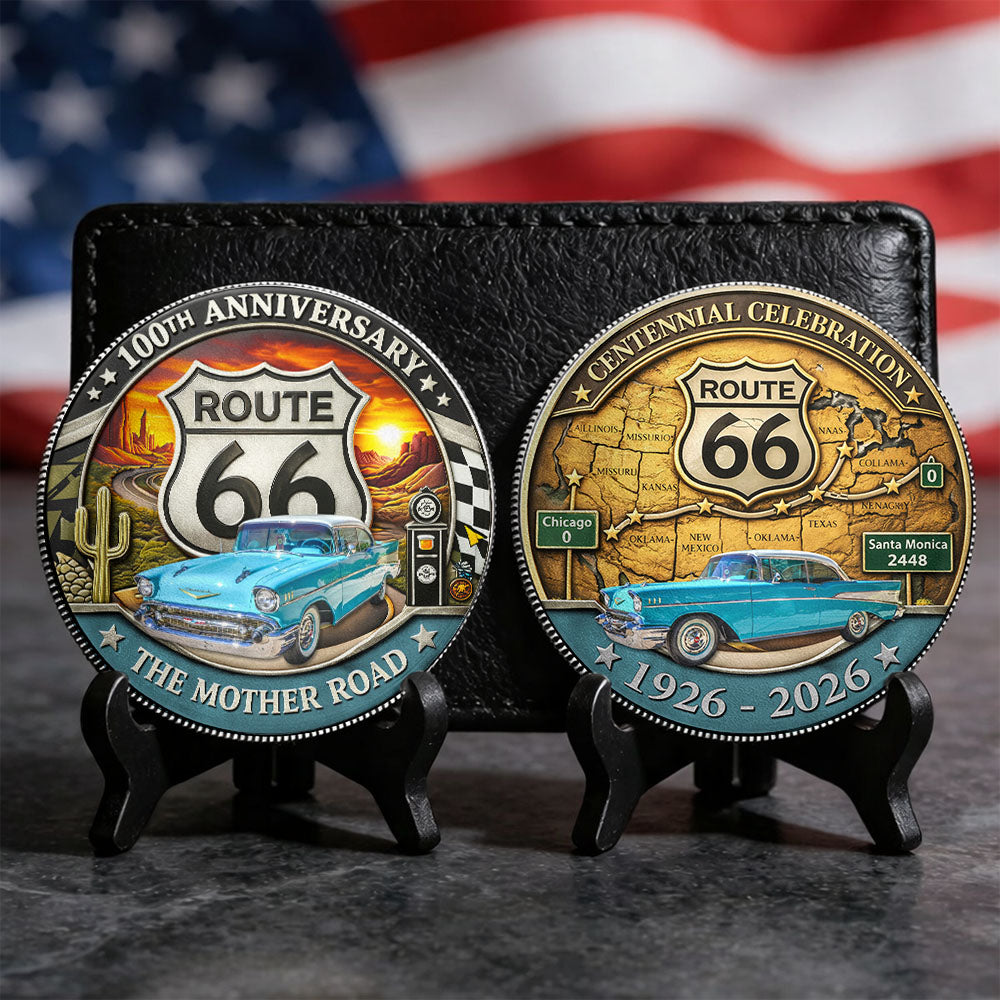 Celebrate 100 Years of Road Route 66 - Custom Car's Photo Commemorative Coin A2110 Pt99