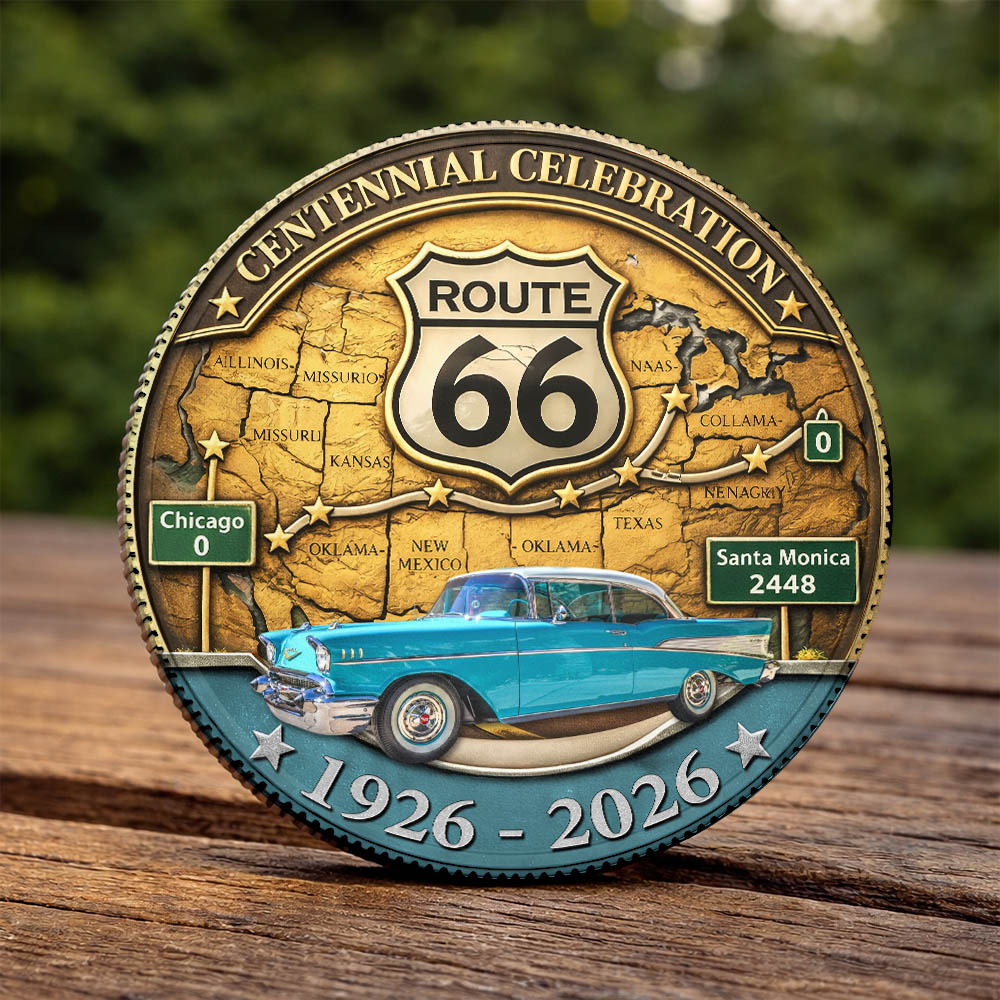 Celebrate 100 Years of Road Route 66 - Custom Car's Photo Commemorative Coin A2110 Pt99