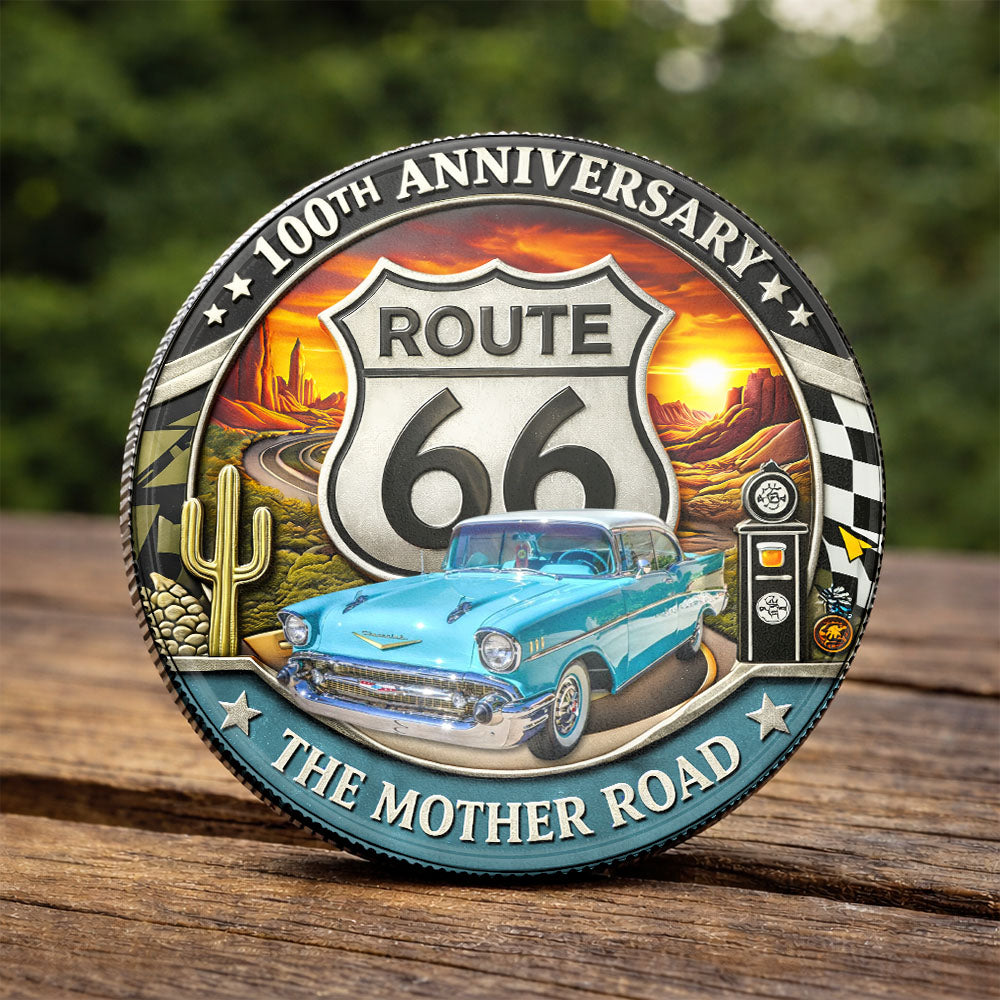 Celebrate 100 Years of Road Route 66 - Custom Car's Photo Commemorative Coin A2110 Pt99