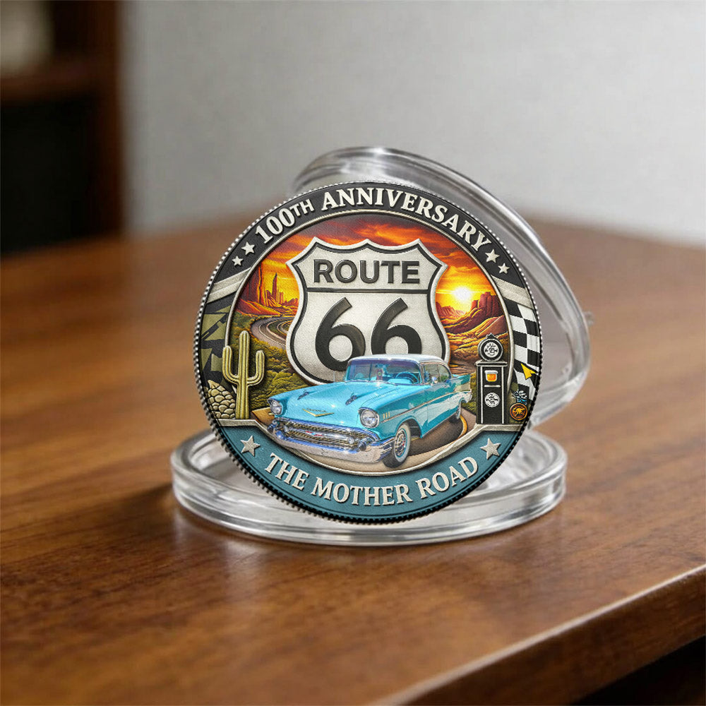 Celebrate 100 Years of Road Route 66 - Custom Car's Photo Commemorative Coin A2110 Pt99