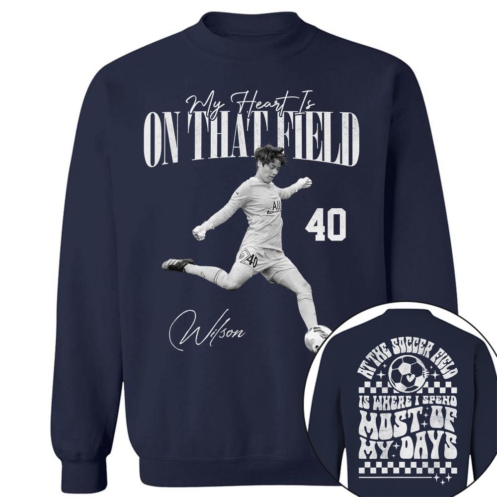 Personalized My Heart Is On That Field Washed Tee Retro Bootleg Shirt For Soccer Player T1807 Hv01