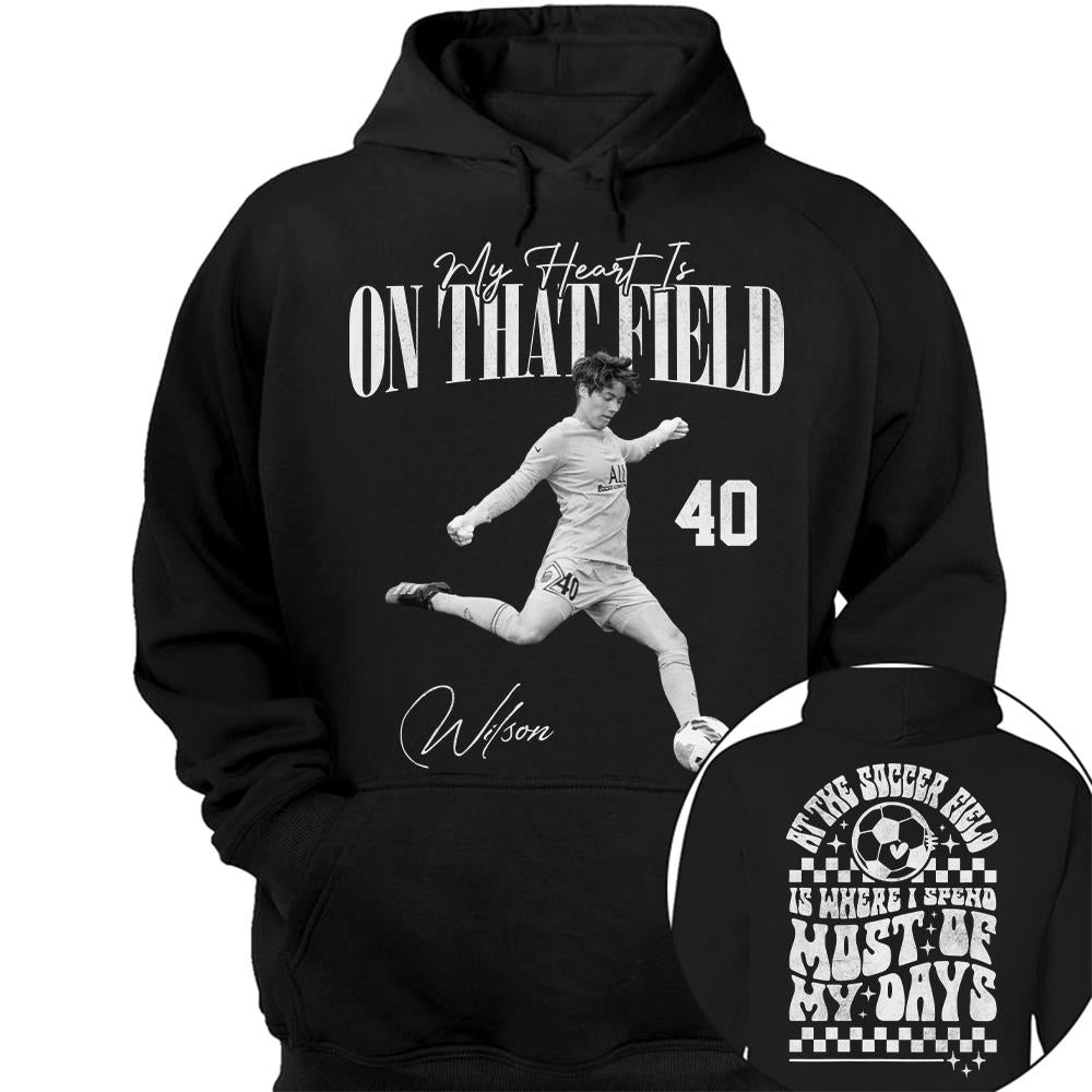 Personalized My Heart Is On That Field Washed Tee Retro Bootleg Shirt For Soccer Player T1807 Hv01