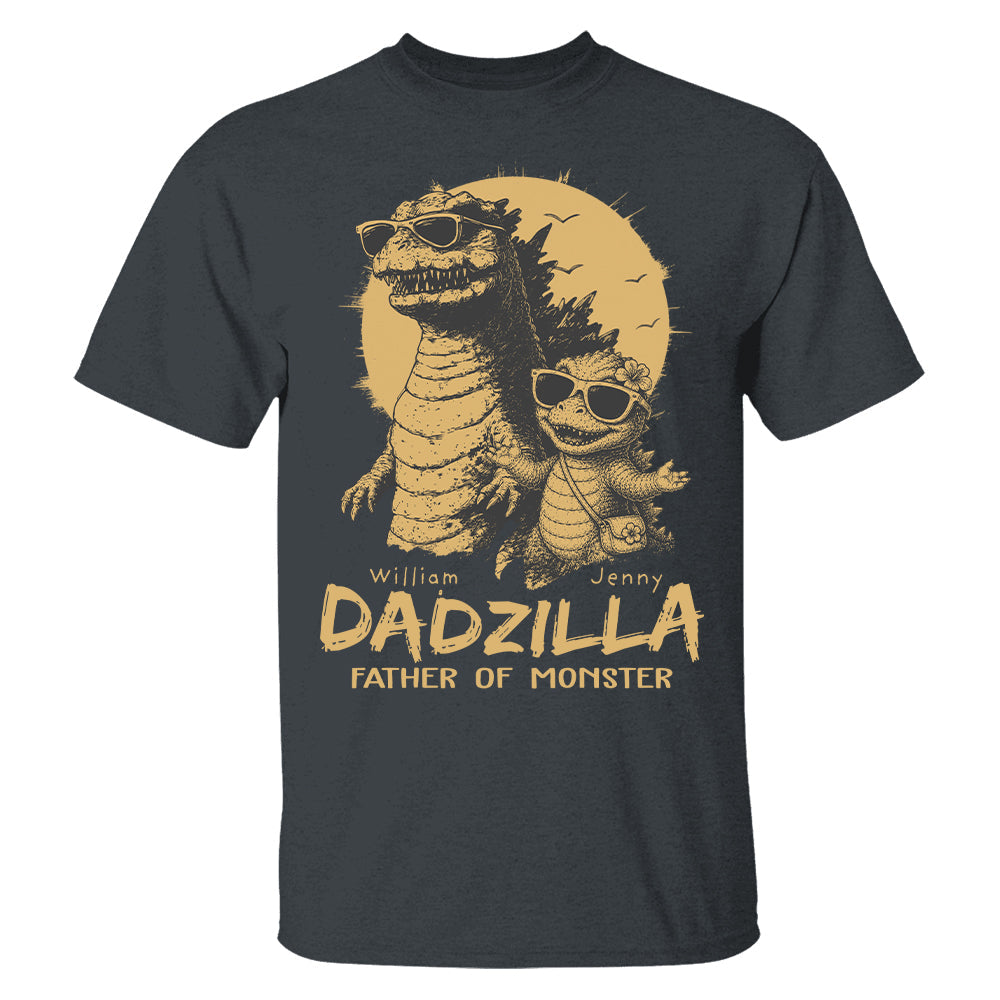 Personalized Dadzilla T-Shirt Father Day Gifts for Dad Funny Papa Tshirt Cool Daddy Dinosaur Tee New Art Hv01