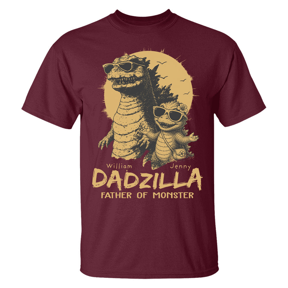 Personalized Dadzilla T-Shirt Father Day Gifts for Dad Funny Papa Tshirt Cool Daddy Dinosaur Tee New Art Hv01